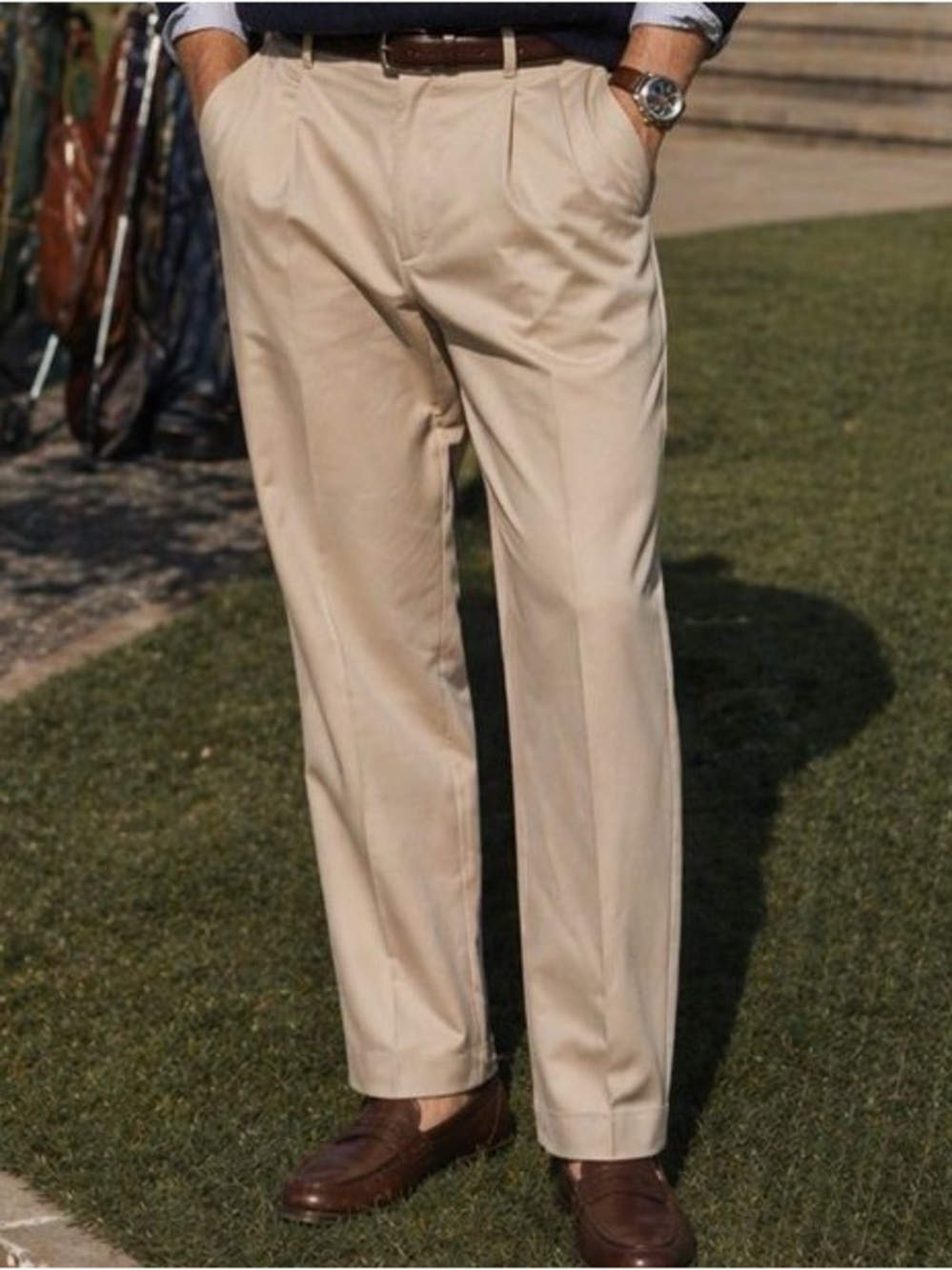 Peter Millar Crown Khaki EB66 Performance Chino Trouser Flat Front Stretch